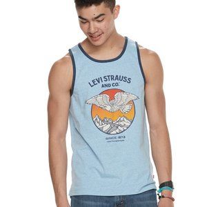 Levis mens Vintage Logo Graphic Ringer Sleeveless tank top S - in dusk blue